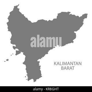 Shape of Kalimantan Barat, province of Indonesia, with its capital ...