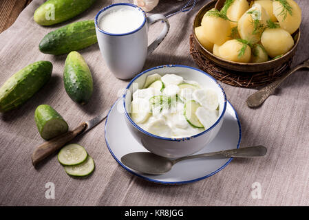 mizeria is a polish cucumber salad Stock Photo