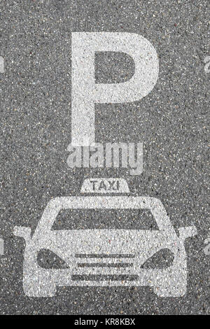 parking taxi car parking sign car road mobility Stock Photo