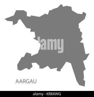 Aargau Switzerland Map grey Stock Photo