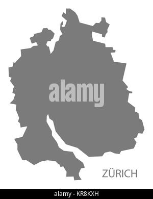 Zurich Switzerland Map grey Stock Photo