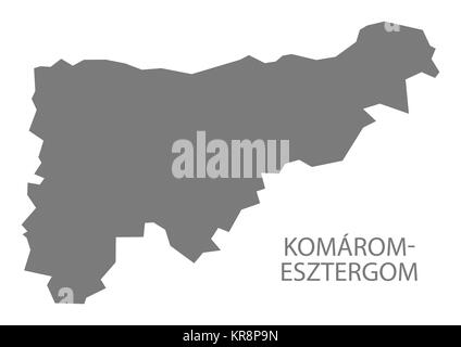 Komarom-Esztergom Hungary Map grey Stock Photo