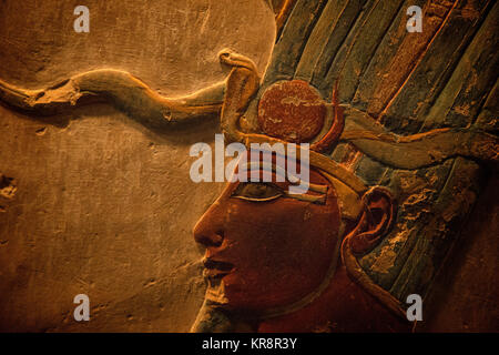 Relief of king Thutmose III -luxor museum Stock Photo