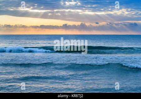 USA, Florida, Ocean waves at sunset Stock Photo