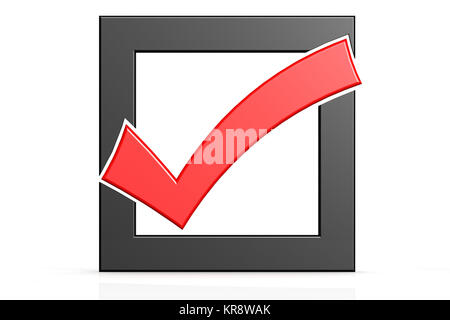 Check mark in box sign Stock Photo