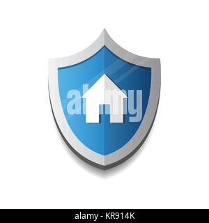 Home Security And Protection Icon Concept Shield With House Logo Stock Vector