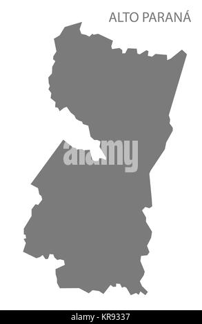 Alto Parana Paraguay Map grey Stock Photo