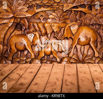 The wooden decoration and floor Stock Photo