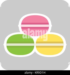 Macaroon cookies. Flat design. Stock Vector