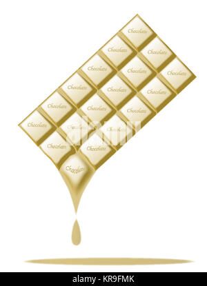 White Chocolate Bar Melting Stock Photo