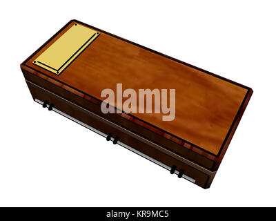 optional wooden coffin Stock Photo