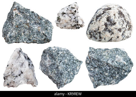 collection from specimens of diorite rock Stock Photo