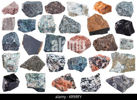set of Igneous rock specimens Stock Photo