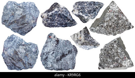 collection from specimens of antimony ore Stock Photo