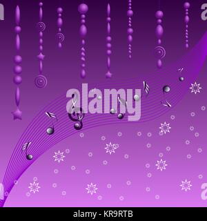 Purple garlands with musical notes Stock Vector