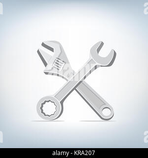 wrench and spanner icon Stock Photo