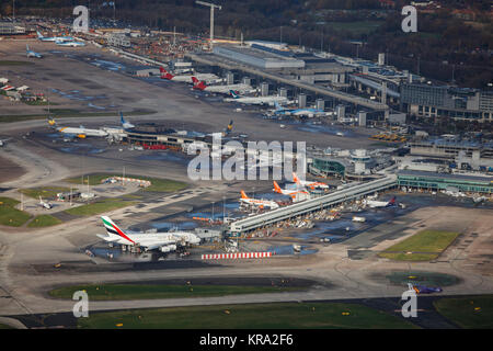 An aerial view of activity at Manchester Airport Stock Photo