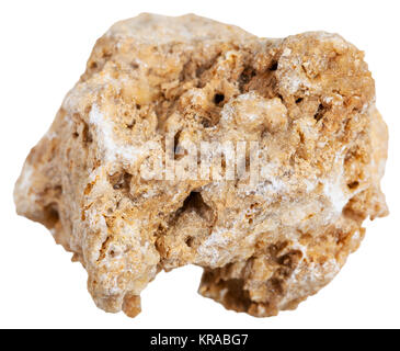 Travertine (Tufa limestone) mineral isolated Stock Photo