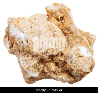 Travertine mineral isolated on white Stock Photo