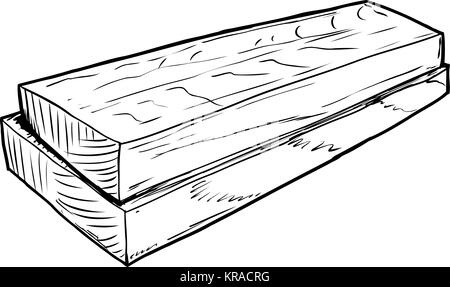 Outline sketch of wooden boards Stock Photo