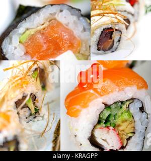 Japanese sushi collage Stock Photo