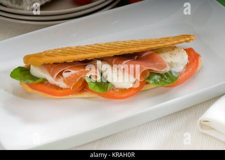 panini caprese and parma ham Stock Photo