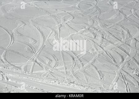 Ski Slope with Fresh Curves Stock Photo