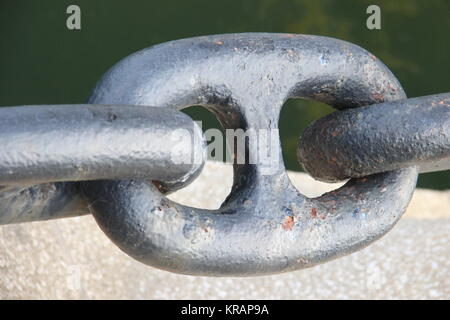 massive steel chain in port Stock Photo