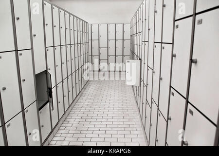 Changing room in a swimming pool Stock Photo