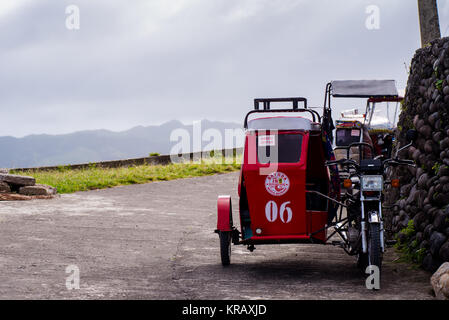 Tricycle transportation service at Batanes, Philippines. Stock Photo