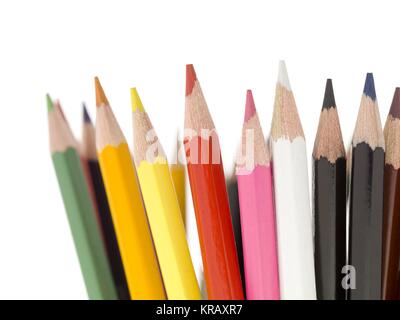 assorted colorful pencils Stock Photo