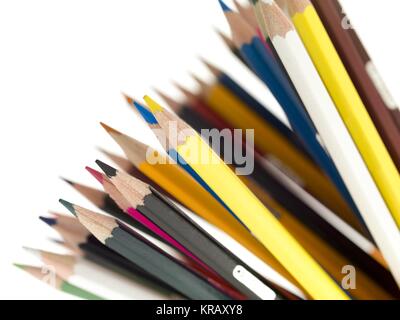 bunch of colorful pencils Stock Photo