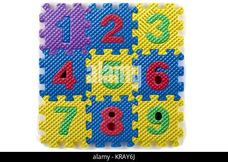 close up shot of puzzle with numbers Stock Photo