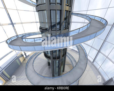 Science fiction architecture visualisation. 3D rendered illustration. Stock Photo