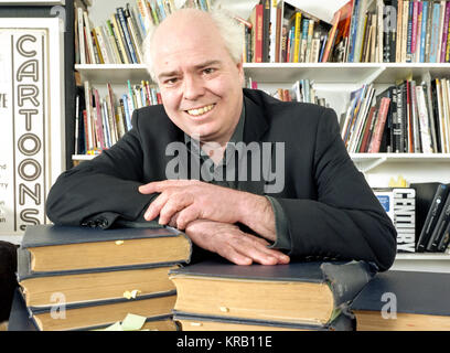 English Journalist and Author Francis Wheen at the Private Eye offices, London, England, United Kingdom. Stock Photo