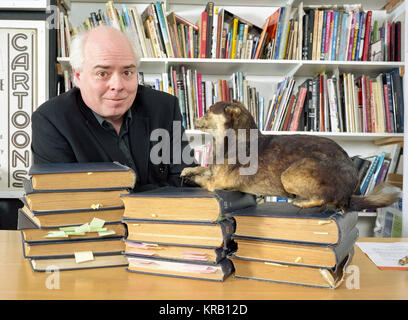 English Journalist and Author Francis Wheen at the Private Eye offices, London, England, United Kingdom. Stock Photo