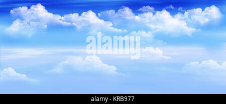 Clouds in a Blue Sky Panorama Stock Photo