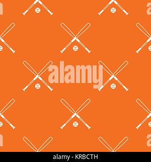 Crossed baseball bats and ball pattern seamless Stock Vector