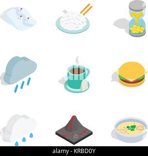 Brumal icons set, isometric style Stock Vector