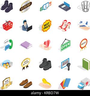 Entrepreneur icons set, isometric style Stock Vector