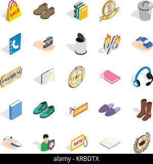 Commercial acumen icons set, isometric style Stock Vector