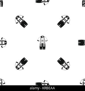 T-shirt and pants with suspenders pattern seamless black Stock Vector
