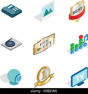 Call service icons set, isometric style Stock Vector