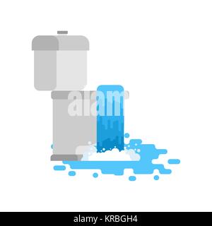 Toilet is clogged with water leaking out. Vector illustration Stock Vector