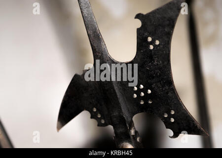 Medieval halberd in Orava castle Stock Photo