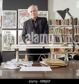 English Journalist and Author Francis Wheen at the Private Eye offices, London, England, United Kingdom. Stock Photo