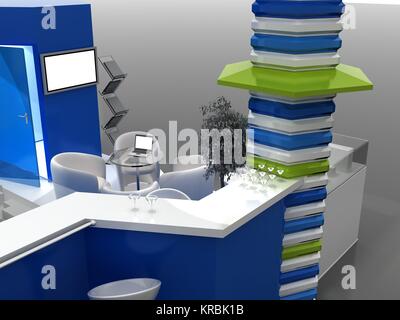 Exhibition Stand Interior Sample - Interiors Series  . 3D Stock Photo