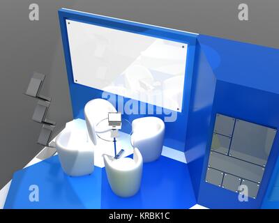 Exhibition Stand Interior Sample - Interiors Series  . 3D Stock Photo