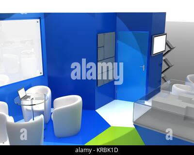 Exhibition Stand Interior Sample - Interiors Series  . 3D Stock Photo