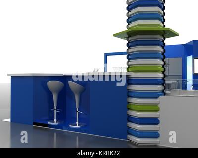 Exhibition Stand Interior Sample - Interiors Series  . 3D Stock Photo